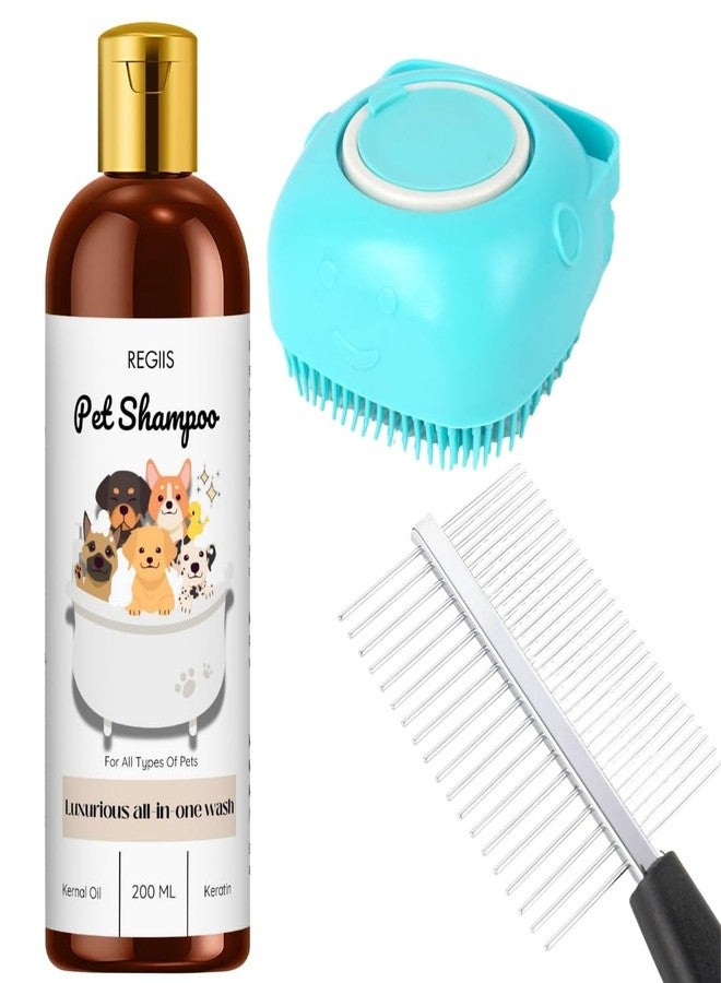 REGIIS Regis Pet Shampoo with Keratin and Kernal Oil, Luxurious All-in-One Wash for All Types of Pets, 200 ML(Pack of 3) - Image 1